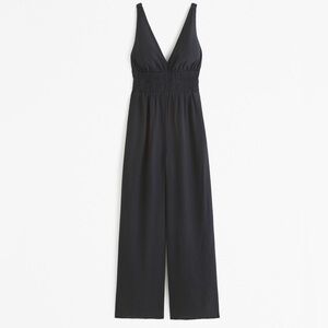 Abercrombie & Fitch Black V-Neck Jumpsuit